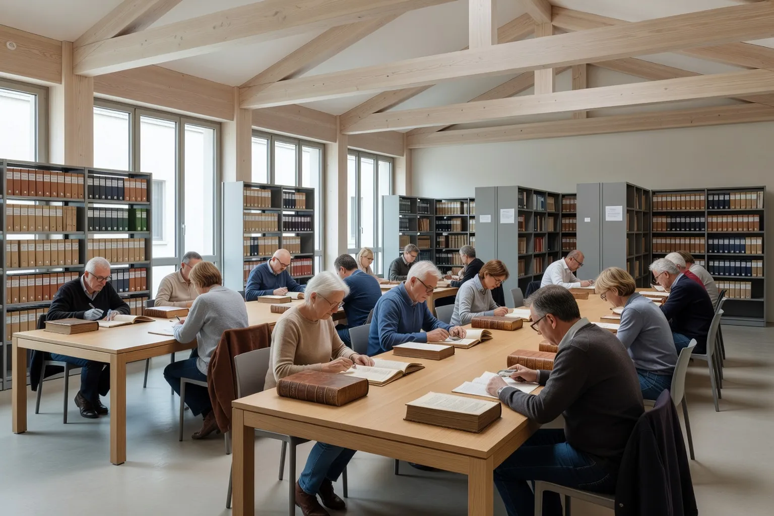Salle de lecture des Archives départementales de Seine-et-Marne à Dammarie-les-Lys